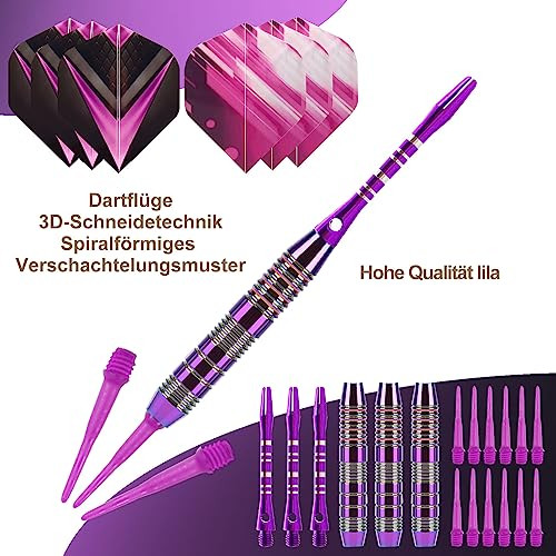 Soft Tip Darts szett 3 alumínium nyéllel műanyag hegy, 2BA cserehegyek, extra 3 dart - outlet termék