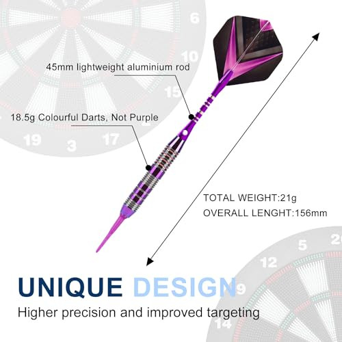Soft Tip darts készlet 3 alumínium nyéllel műanyag hegyek, 2BA cserehegyek + extra 3 - outlet termék
