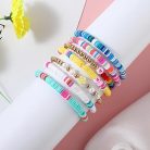 7 darabos gyöngy karkötő szett női, színes gyöngyök, rugalmas, boho stílus, agyag - outlet termék