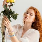 7 darabos gyöngy karkötő szett női, színes gyöngyök, rugalmas, boho stílus, agyag - outlet termék