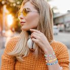 7 darabos gyöngy karkötő szett női, színes gyöngyök, rugalmas, boho stílus, agyag - outlet termék
