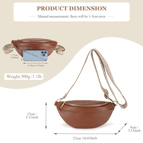 UBOSRE női övtáska vízálló PU bőr állítható pánt - outlet termék