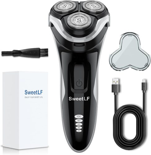 SweetLF elektromos borotva férfiaknak, 120 perc borotválkozás, 1 óra töltés, 100% - outlet termék