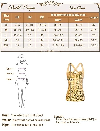 Belle Poque női flitteres felső arany, XL - outlet termék
