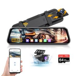   4K tükör műszerfali kamera elöl és hátul 10inch IPS teljes érintőképernyős - outlet termék
