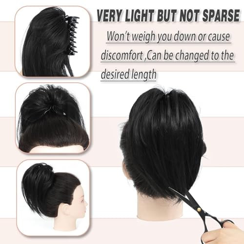 colorfulpanda hajcsat konty hajhosszabbítás fekete - outlet termék