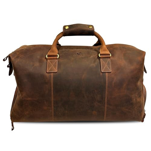 DONBOLSO bőr utazótáska kézipoggyász, olasz vintage bőr, férfiaknak, párnázott - outlet termék
