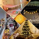 Liyade fényfüzér belső, pamutgolyó fényfüzér, 6M 20 LED gömb fényfüzér dugóval, 8 mód - outlet termék