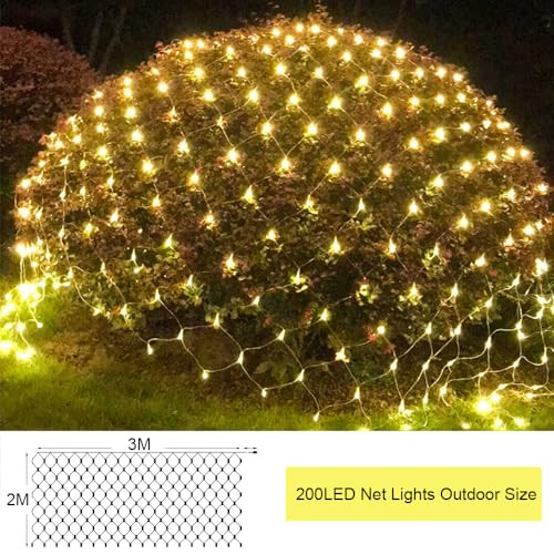 Lichternetz 3x2m 200 LED fényfüzér melegfehér, IP44 vízálló, távirányító, 8 mód - outlet termék