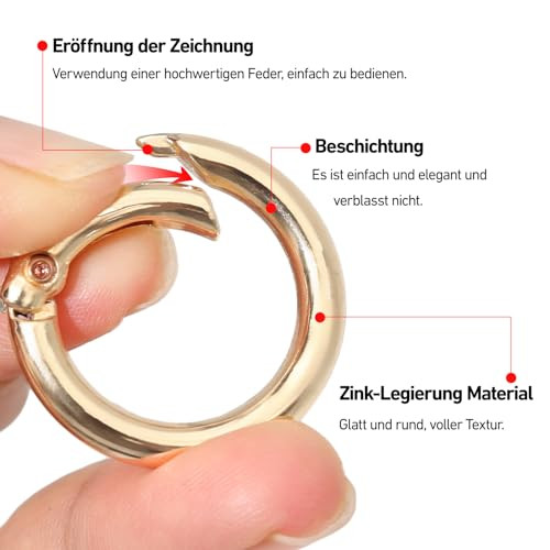 20 darabos kerek karabiner készlet arany - outlet termék