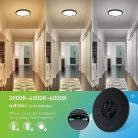 Yafido 28 W LED mennyezeti lámpa radar- és szürkületérzékelővel, 30 cm átmérő, 3000 - outlet termék