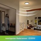 Yafido 28 W LED mennyezeti lámpa radar- és szürkületérzékelővel, 30 cm átmérő, 3000 - outlet termék
