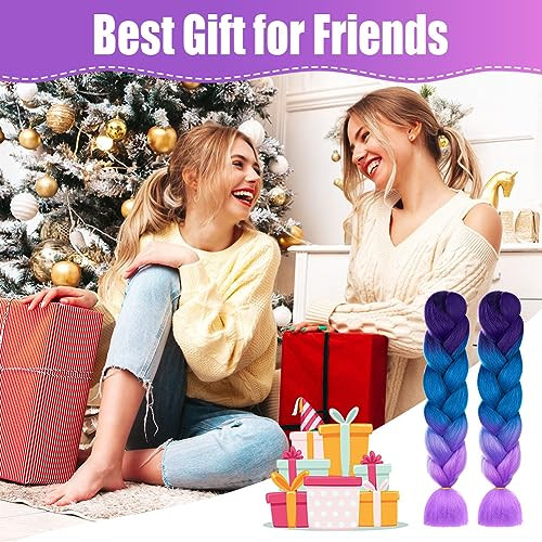 Aomig hajfonat kiegészítők, 2 darabos ombre hajfonat, jumbo fonatok szintetikus haj - outlet termék