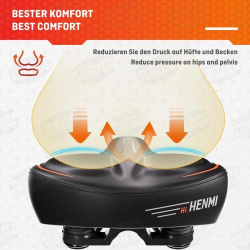 HENMI kerékpár nyereg, kényelmes puha férfi-női kerékpár nyereg ergonomikus - outlet termék