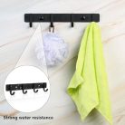 Xingwenhao 2 darabos fali akasztó, fekete fém, 4 akasztós, kalap, törölköző, táska - outlet termék