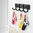 Xingwenhao 2 darabos fali akasztó, fekete fém, 4 akasztós, kalap, törölköző, táska - outlet termék