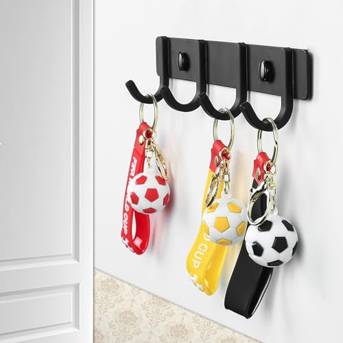 Xingwenhao 2 darabos fali akasztó, fekete fém, 4 akasztós, kalap, törölköző, táska - outlet termék