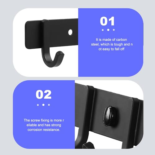 Xingwenhao 2 darabos fali akasztó, fekete fém, 4 akasztós, kalap, törölköző, táska - outlet termék