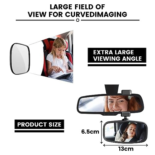 Baby autós tükör, 360°-ban forgatható, rugós rögzítés, üveg tükör, hátsó ülés - outlet termék