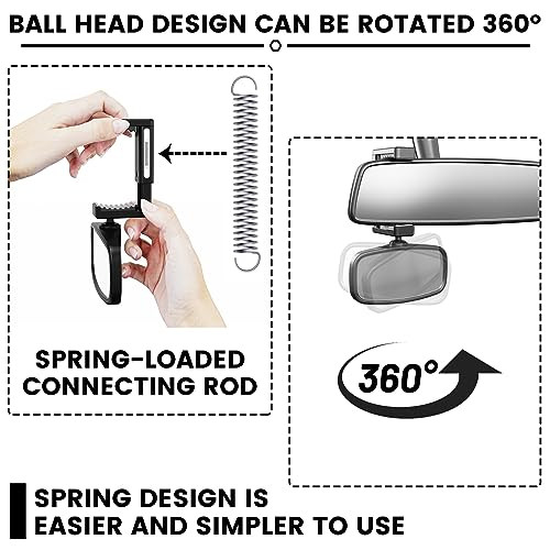 Baby autós tükör, 360°-ban forgatható, rugós rögzítés, üveg tükör, hátsó ülés - outlet termék