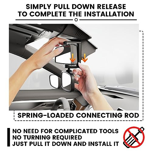 Baby autós tükör, 360°-ban forgatható, rugós rögzítés, üveg tükör, hátsó ülés - outlet termék