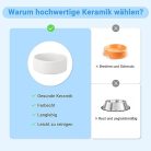 SPUNKYJUNKY kerámia kutyatál bambusz állvánnyal 1800ml, fehér - outlet termék