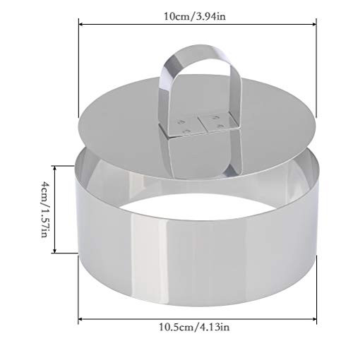 CENBEN 4 darabos mousse gyűrű 2 nyomóval rozsdamentes acél, 10,5 cm - outlet termék