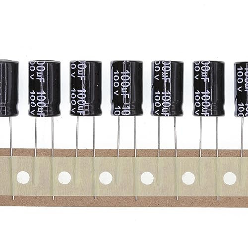 50 darabos 100V 100UF beépíthető alumínium elektrolit kondenzátor 10x17mm - outlet termék