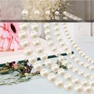 Kikuo női gyöngy nyaklánc, elegáns divatékszer fehér gyöngy - outlet termék