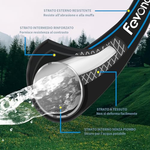 Fevone 50m kerti tömlő 13mm, 25 bar, fekete/kék - outlet termék