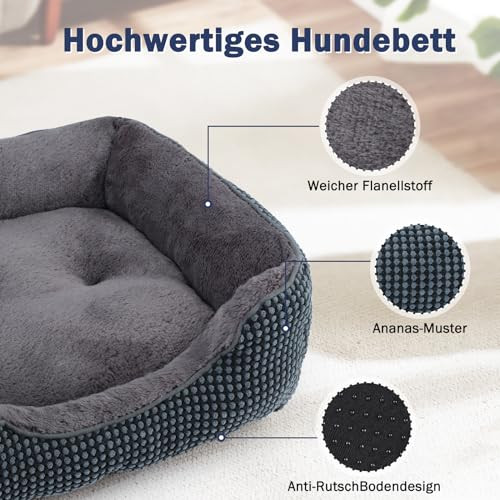 FURTIME kutyaágy, közepes méretű kutyáknak mosható, bolyhos, csúszásmentes, 63 x 53 x - outlet termék