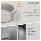 SPUNKYJUNKY kerámia dupla kutyatál bambusz állvánnyal nagy kutyáknak 1800ml (szürke) - outlet termék