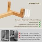 SPUNKYJUNKY kerámia dupla kutyatál bambusz állvánnyal nagy kutyáknak 1800ml (szürke) - outlet termék