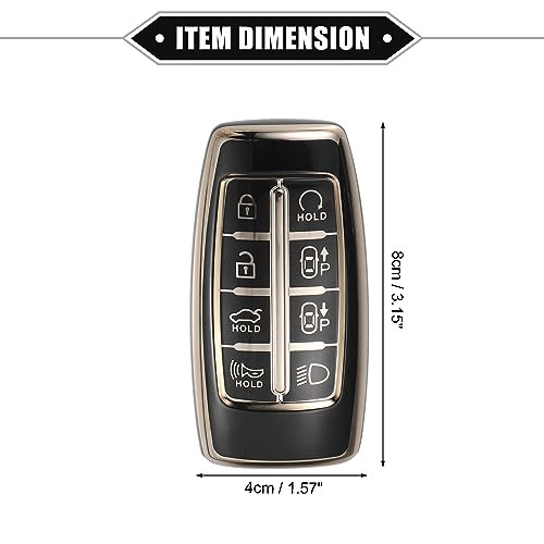 ABSOPRO autókulcs medál Hyundai 8 gombos TPU fekete - outlet termék