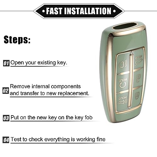 ABSOPRO autókulcs medál Hyundai 6 gombos TPU zöld - outlet termék