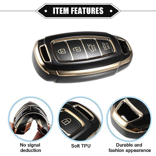 ABSOPRO autós távirányító tok Hyundai I30 Elantra 4 gombos fekete - outlet termék