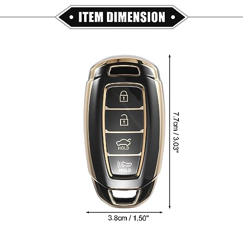 ABSOPRO autós távirányító tok Hyundai I30 Elantra 4 gombos fekete - outlet termék