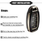 ABSOPRO autós távirányító tok Hyundai I30 Elantra 4 gombos fekete - outlet termék