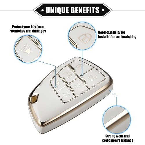 ABSOPRO autókulcs medál Buick Envision 6 gombos TPU fehér - outlet termék