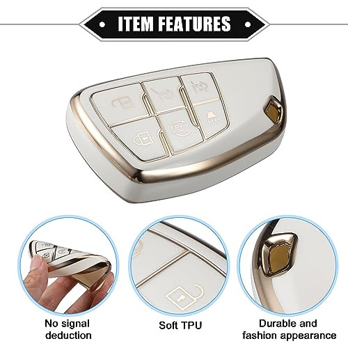 ABSOPRO autókulcs medál Buick Envision 6 gombos TPU fehér - outlet termék