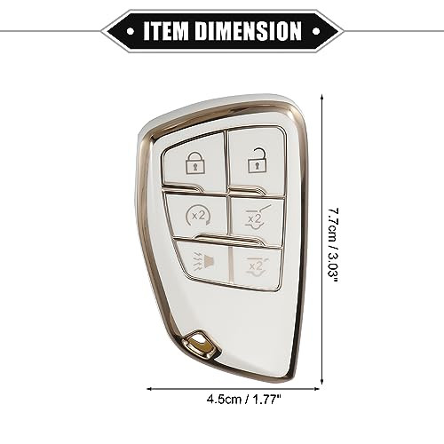 ABSOPRO autókulcs medál Buick Envision 6 gombos TPU fehér - outlet termék