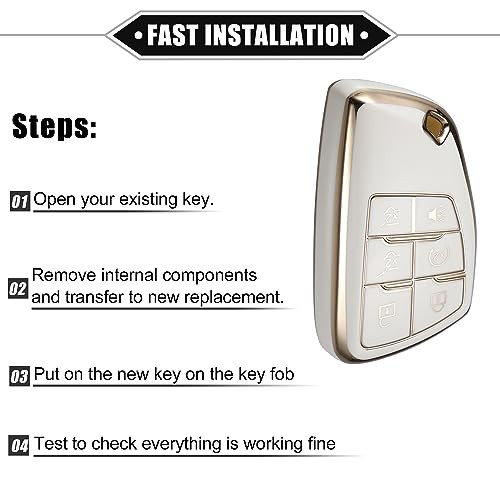 ABSOPRO autókulcs medál Buick Envision 6 gombos TPU fehér - outlet termék