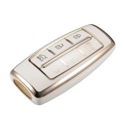   ABSOPRO autókulcs medál Hyundai 6 gombos TPU fehér - outlet termék