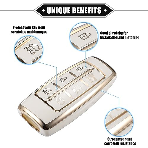 ABSOPRO autókulcs medál Hyundai 6 gombos TPU fehér - outlet termék