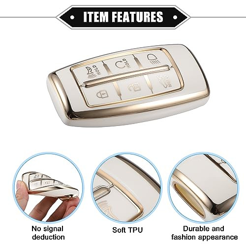 ABSOPRO autókulcs medál Hyundai 6 gombos TPU fehér - outlet termék