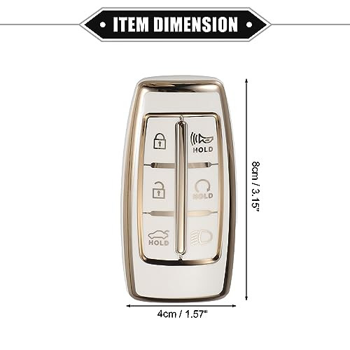 ABSOPRO autókulcs medál Hyundai 6 gombos TPU fehér - outlet termék