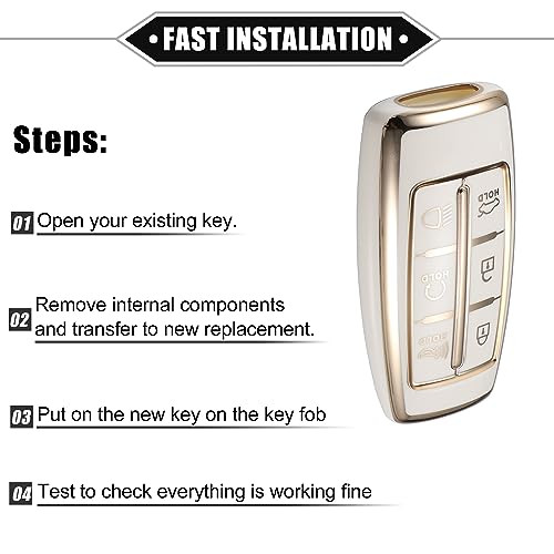 ABSOPRO autókulcs medál Hyundai 6 gombos TPU fehér - outlet termék