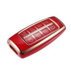   ABSOPRO autó kulcstartó Hyundai 8 gombos TPU piros - outlet termék