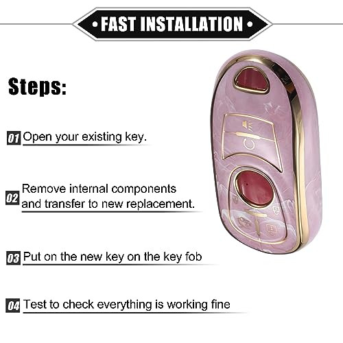 A ABSOPRO 6 gombos távirányító burkolat Buick Enclave kompatibilis, TPU, rózsaszín - outlet termék