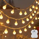 cshare 6M 40 LED gömb fényfüzér elemes, időzítős, IP65, meleg fehér - outlet termék